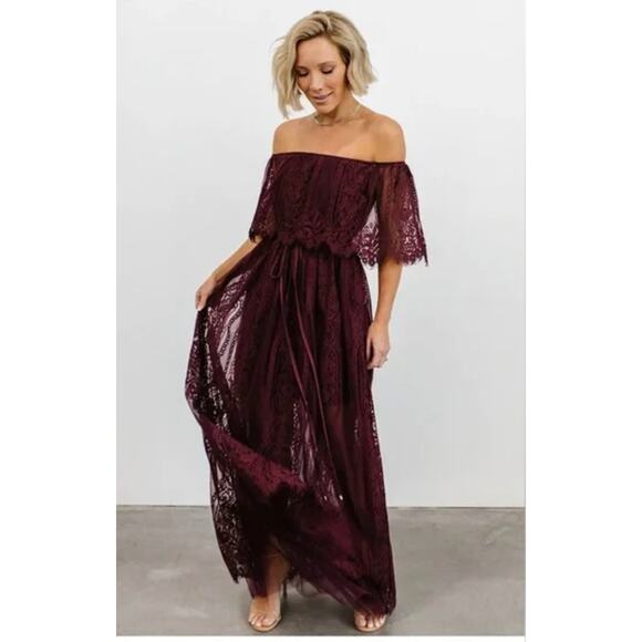Baltic Born Dresses & Skirts - Baltic Born Caroline Lace Maxi Dress - Mulberry